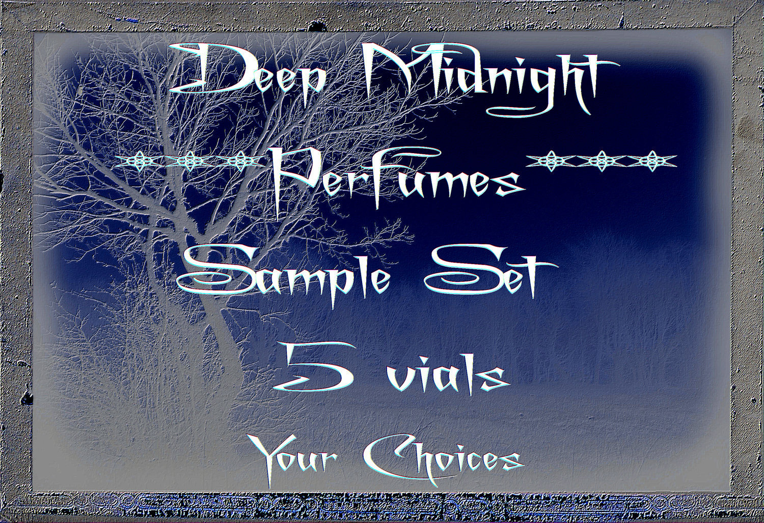 FIVE Artisan Perfume Samples - Your choices of DEEP MIDNIGHT Perfumes™