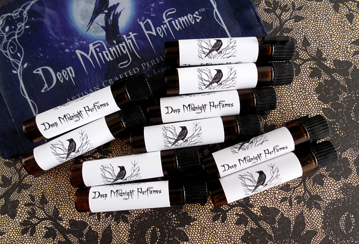 Artisan Perfume Oil SAMPLE Set of 10 - Your Choices -  by Deep Midnight Perfumes™