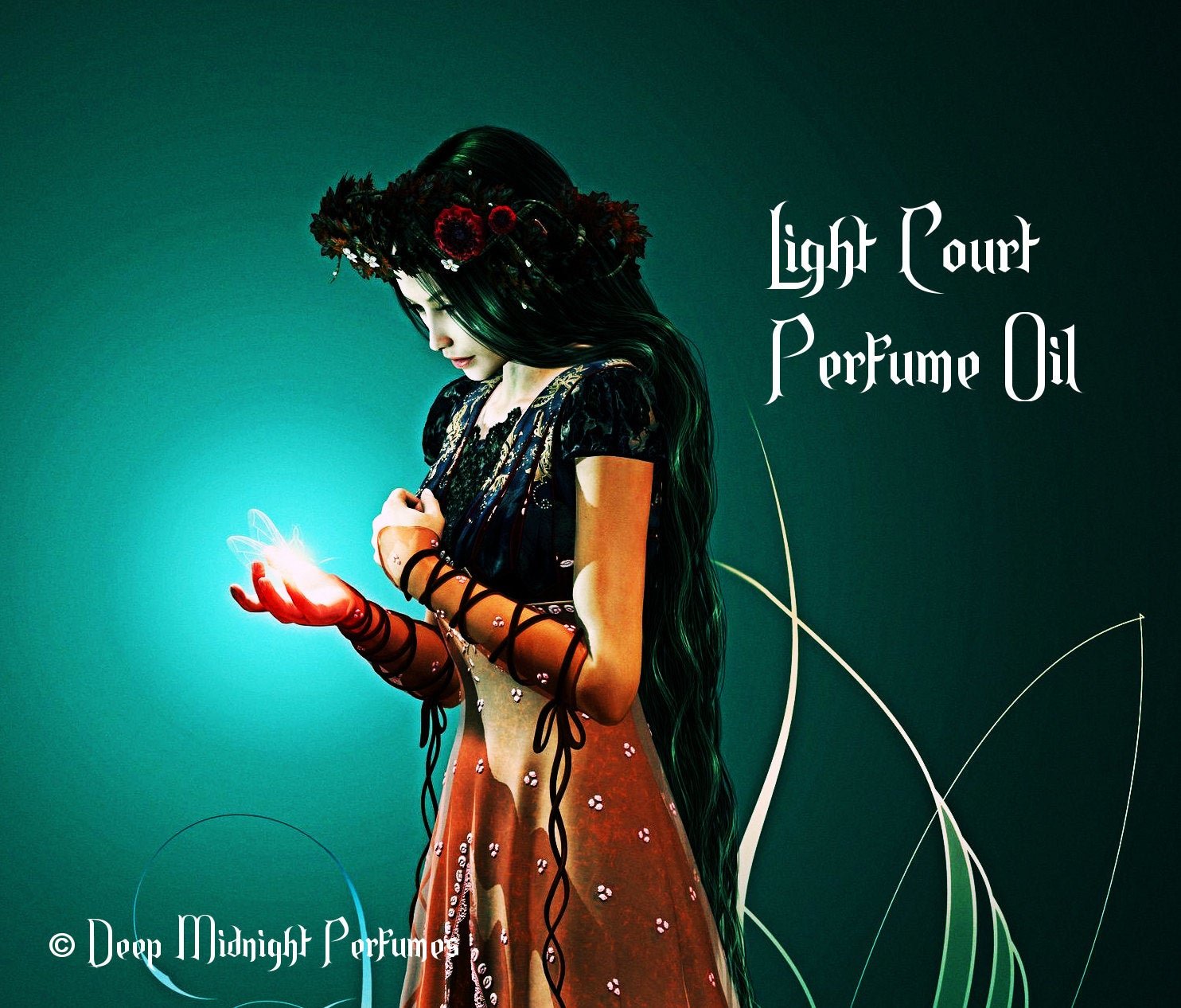 LIGHT COURT™ Perfume Oil - White Amber, Jasmine, White Roses, Red Raspberries, Sparkling White Wine, Sweet Myrrh - Faerie Perfume