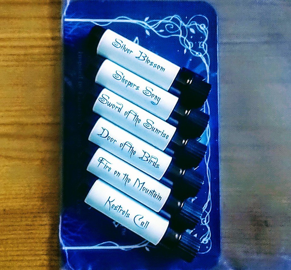 "The Dark is Rising" inspired perfume sample set — 6 sample vials — Cat's Lost Scents — Christmas Perfume Sample Set